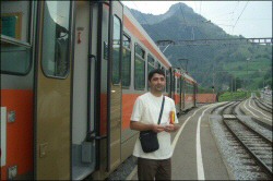 Changing trains in Montbovon